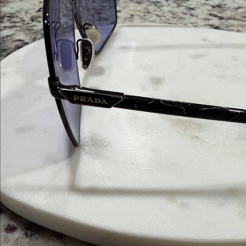 Prada Women's Chic Black and Purple Sunglasses - Picture 3 of 6